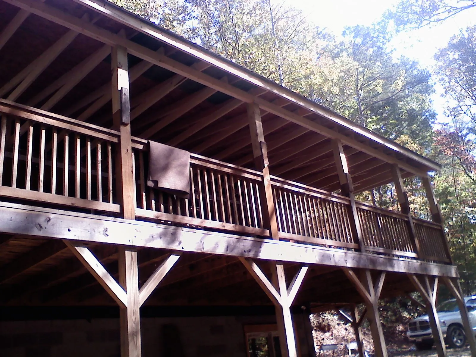 Timber framing under a new elevated porch and deck — Roof Leak Repair in Mesquite by Roofing Brothers